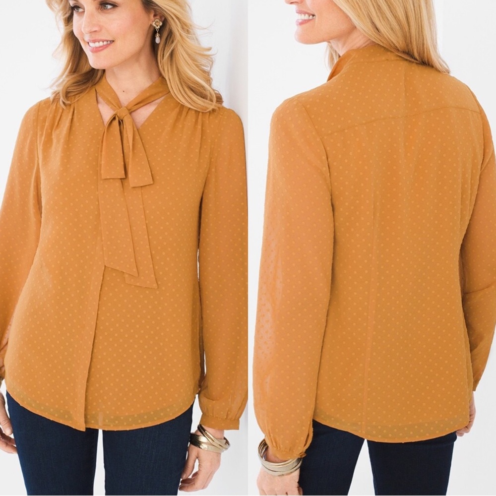 COPY - {Chicos} Jacquard Bow Top